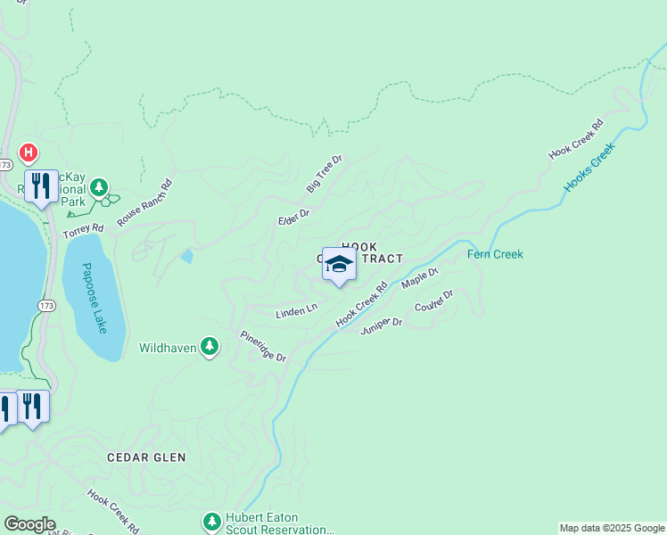 map of restaurants, bars, coffee shops, grocery stores, and more near 656 Tamarack Road in Lake Arrowhead