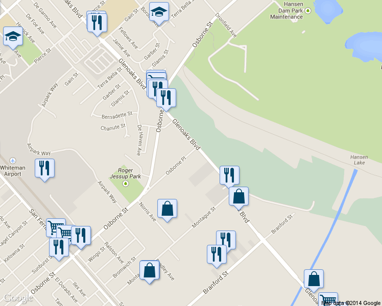 map of restaurants, bars, coffee shops, grocery stores, and more near in Los Angeles