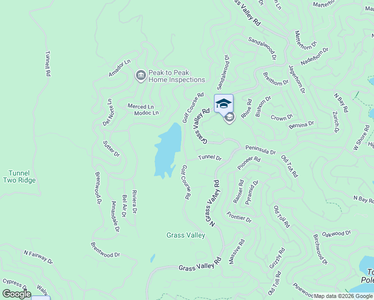 map of restaurants, bars, coffee shops, grocery stores, and more near 629 Golf Course Road in Lake Arrowhead