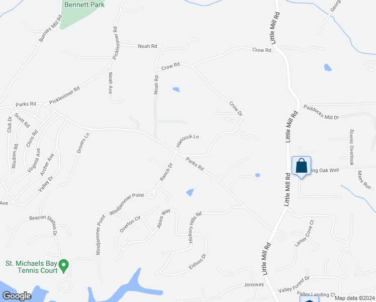 map of restaurants, bars, coffee shops, grocery stores, and more near 5780 Crow Drive in Cumming