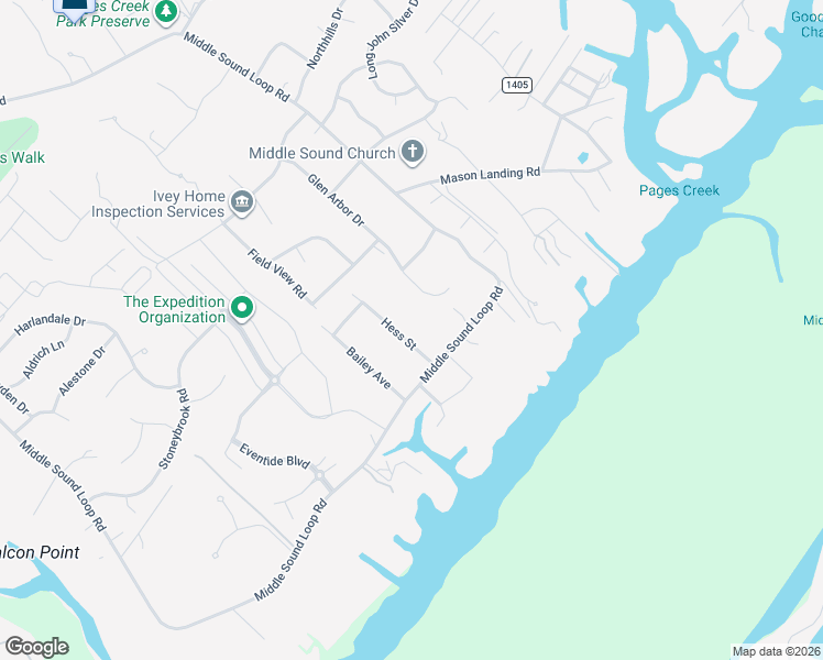 map of restaurants, bars, coffee shops, grocery stores, and more near 1913 Hess St in Wilmington