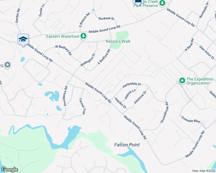 map of restaurants, bars, coffee shops, grocery stores, and more near 395a Whisper Park Drive in Wilmington