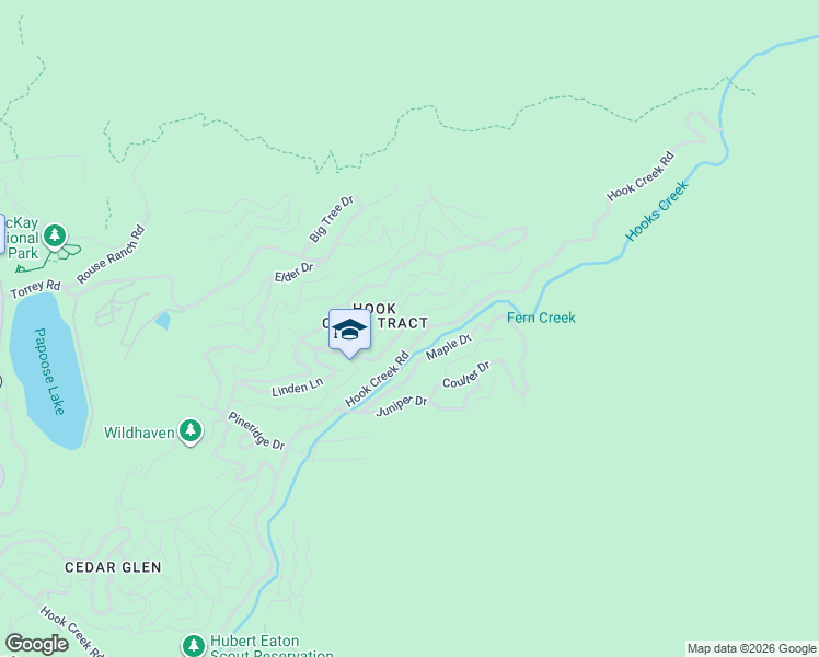 map of restaurants, bars, coffee shops, grocery stores, and more near 647 Eucalyptus Road in Lake Arrowhead