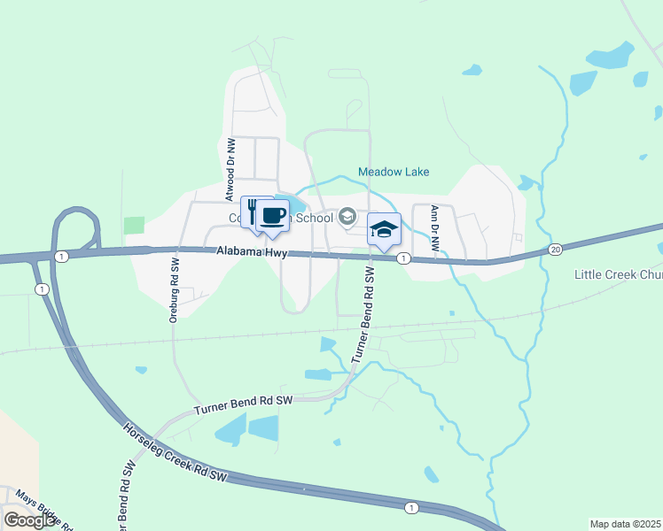 map of restaurants, bars, coffee shops, grocery stores, and more near 4485 Alabama Highway in Rome