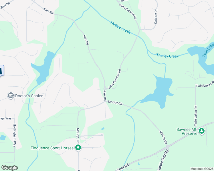 map of restaurants, bars, coffee shops, grocery stores, and more near 4815 John Burruss Road in Cumming