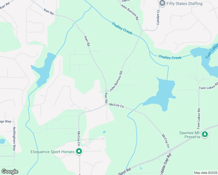 map of restaurants, bars, coffee shops, grocery stores, and more near 4815 John Burruss Road in Cumming