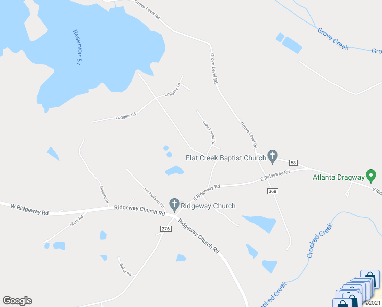 map of restaurants, bars, coffee shops, grocery stores, and more near 219 Water Plant Road in Commerce