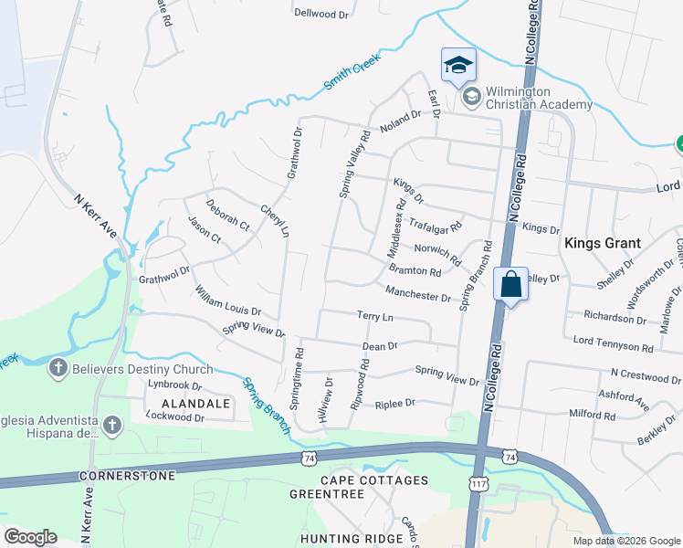 map of restaurants, bars, coffee shops, grocery stores, and more near 4513 Middlesex Road in Wilmington