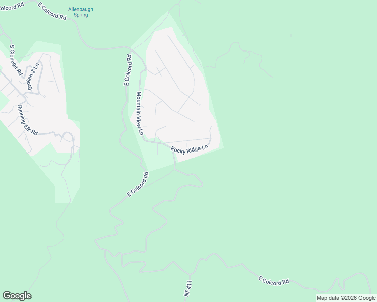 map of restaurants, bars, coffee shops, grocery stores, and more near Rocky Ridge Lane in Gila County
