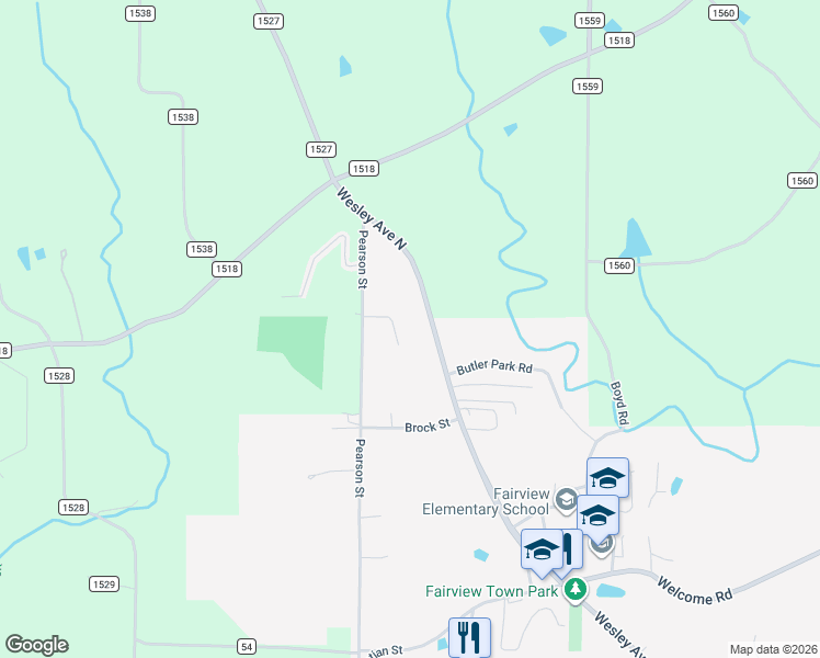 map of restaurants, bars, coffee shops, grocery stores, and more near 1337 Wesley Avenue North in Cullman