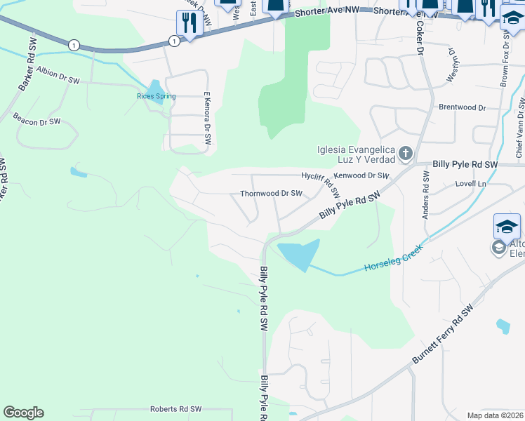 map of restaurants, bars, coffee shops, grocery stores, and more near 107 Elmwood Drive in Rome