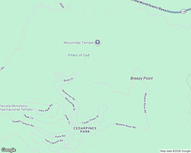 map of restaurants, bars, coffee shops, grocery stores, and more near Mojave River Road in Crestline