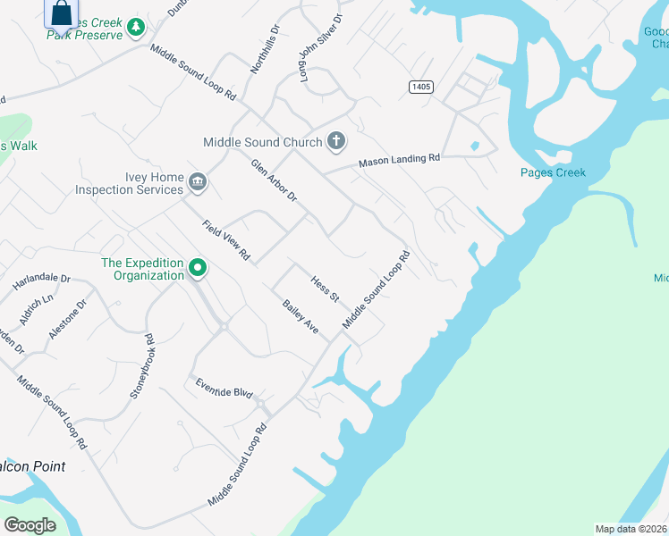 map of restaurants, bars, coffee shops, grocery stores, and more near 1913 Hess St in Wilmington