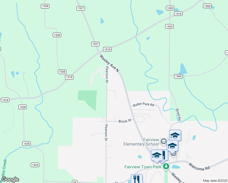 map of restaurants, bars, coffee shops, grocery stores, and more near 1337 Wesley Avenue North in Cullman