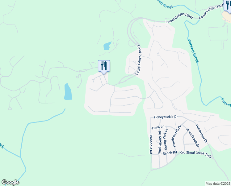 map of restaurants, bars, coffee shops, grocery stores, and more near 110 Aster Court in Canton