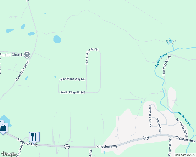 map of restaurants, bars, coffee shops, grocery stores, and more near 365 Rustic Ridge Road Northeast in Rome
