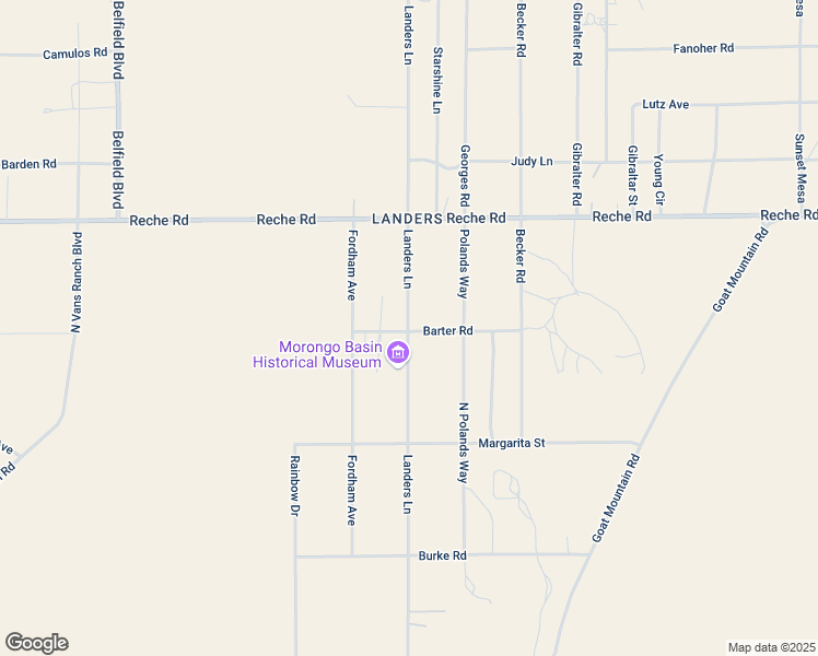 map of restaurants, bars, coffee shops, grocery stores, and more near 528 Landers Lane in Yucca Valley