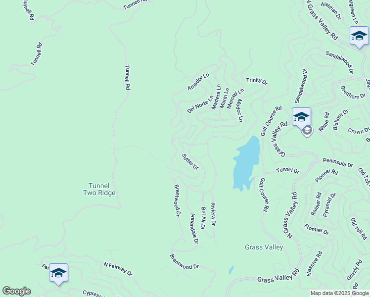 map of restaurants, bars, coffee shops, grocery stores, and more near 695 Sutter Lane in Lake Arrowhead