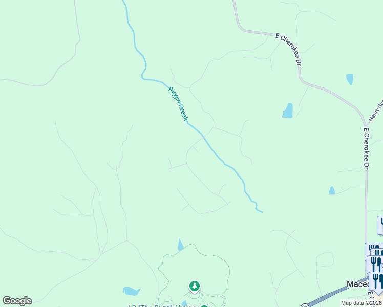 map of restaurants, bars, coffee shops, grocery stores, and more near 155 Creekside Way in Ball Ground