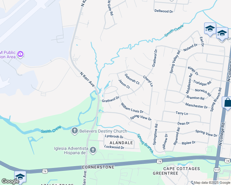 map of restaurants, bars, coffee shops, grocery stores, and more near 835 Bent Creek Drive in Wilmington