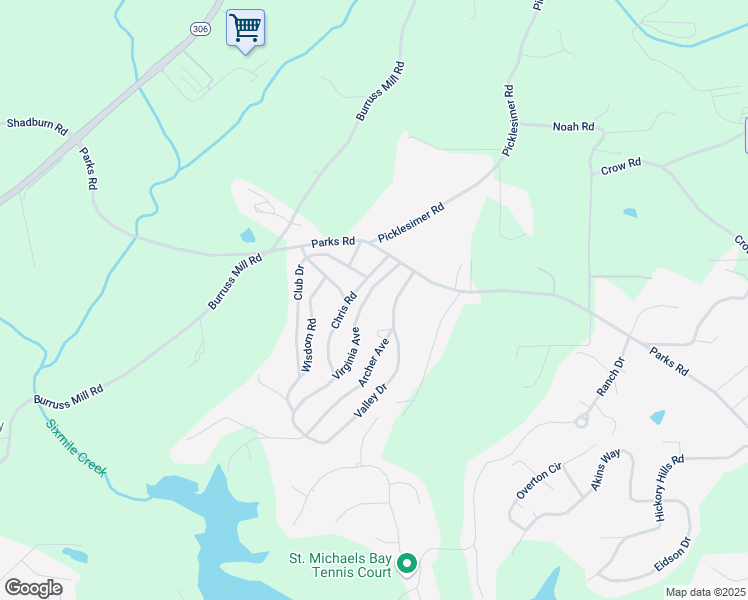 map of restaurants, bars, coffee shops, grocery stores, and more near 5005 Chris Road in Cumming