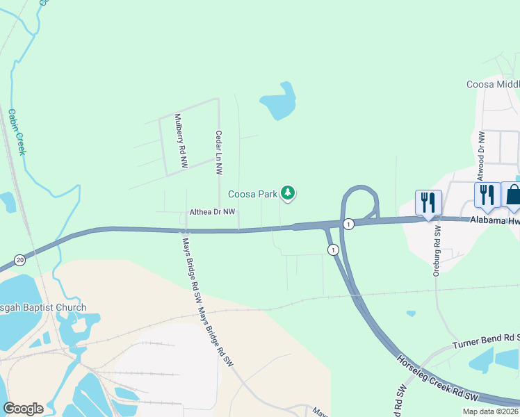 map of restaurants, bars, coffee shops, grocery stores, and more near 46 Brownlow Drive Northwest in Rome