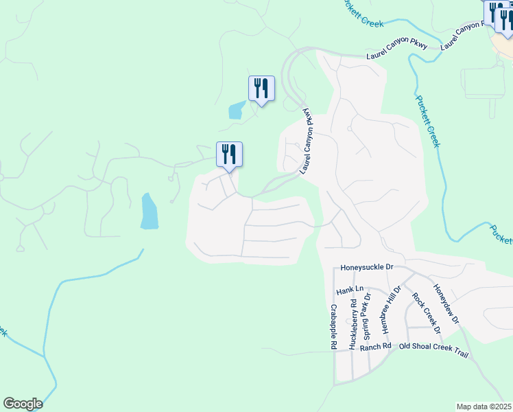 map of restaurants, bars, coffee shops, grocery stores, and more near 201 Aster Court in Canton
