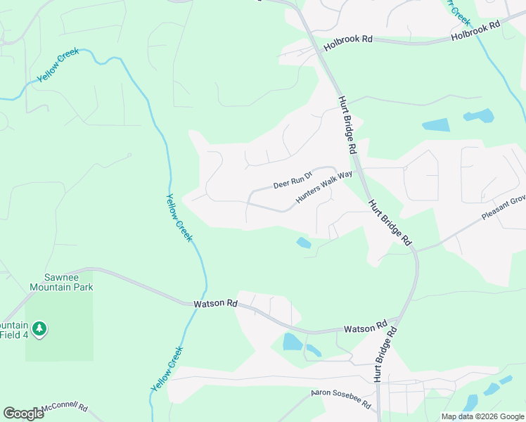 map of restaurants, bars, coffee shops, grocery stores, and more near 4095 Hunters Walk Way in Cumming