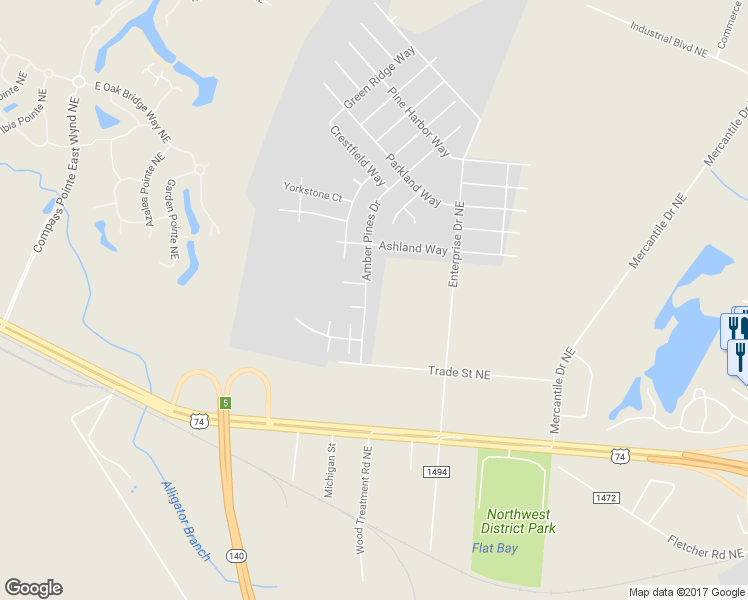 map of restaurants, bars, coffee shops, grocery stores, and more near 1132 Amber Pines Drive in Leland