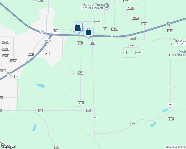 map of restaurants, bars, coffee shops, grocery stores, and more near 380 County Road 478 in Crossville