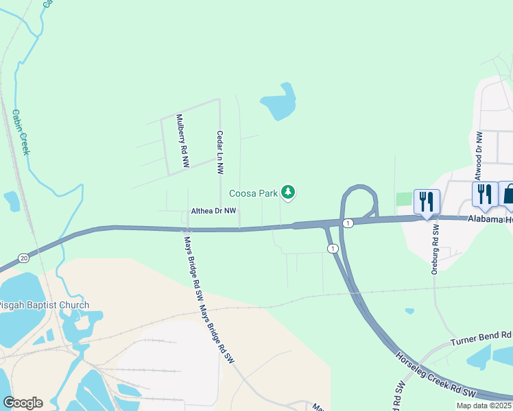 map of restaurants, bars, coffee shops, grocery stores, and more near 102 Brownlow Drive Northwest in Rome
