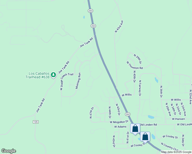 map of restaurants, bars, coffee shops, grocery stores, and more near 4600 West Tatanka Loop in Show Low