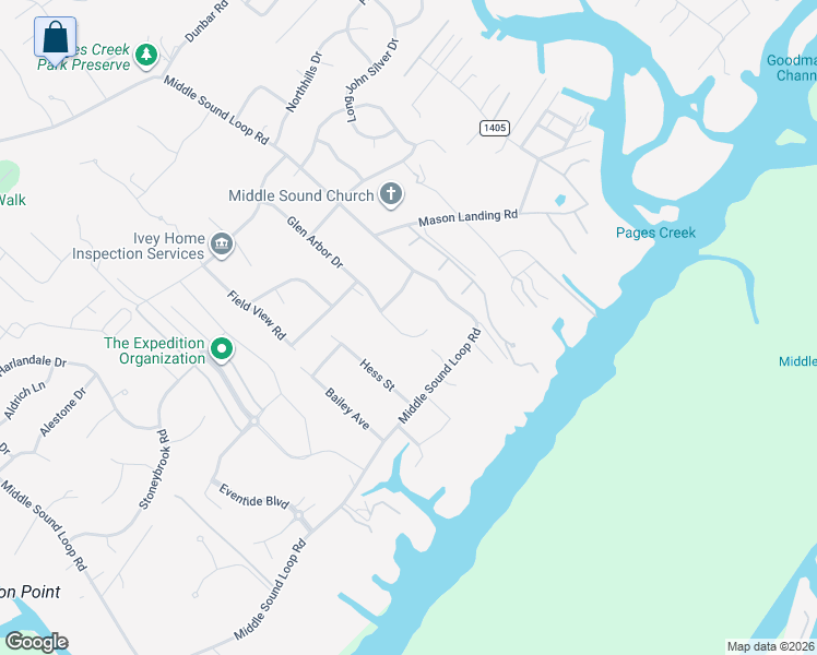 map of restaurants, bars, coffee shops, grocery stores, and more near Glen Arbor Drive in Wilmington