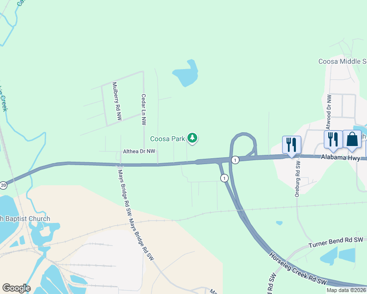 map of restaurants, bars, coffee shops, grocery stores, and more near 46 Brownlow Drive Northwest in Rome