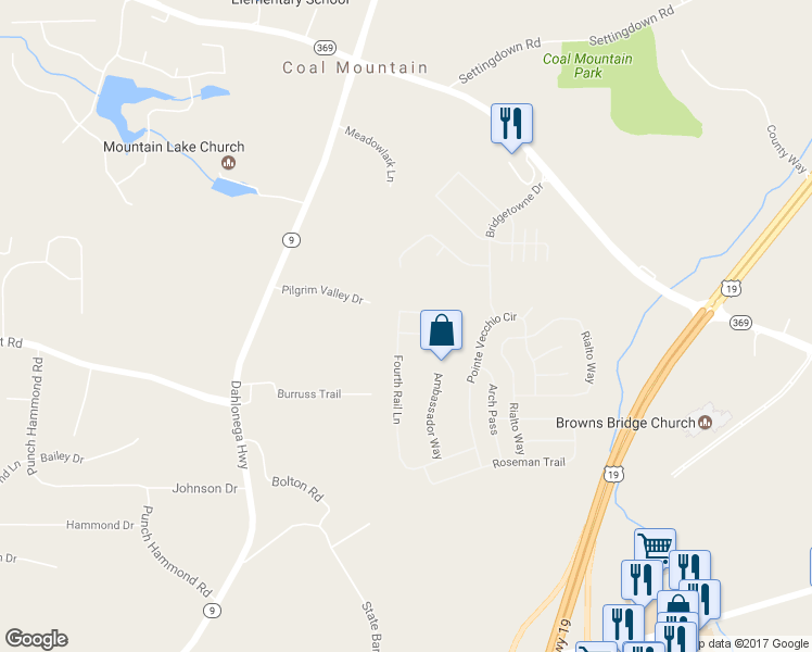 map of restaurants, bars, coffee shops, grocery stores, and more near 4710 Fourth Rail Lane in Cumming
