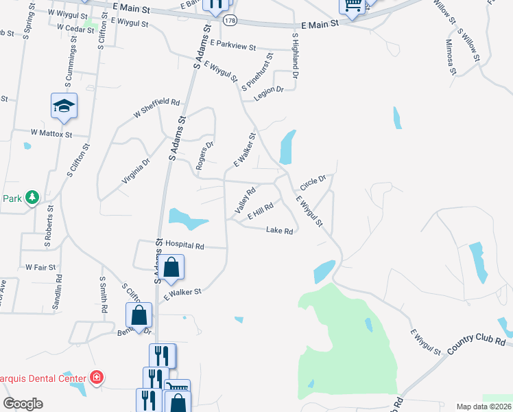 map of restaurants, bars, coffee shops, grocery stores, and more near 507 East Hill Road in Fulton