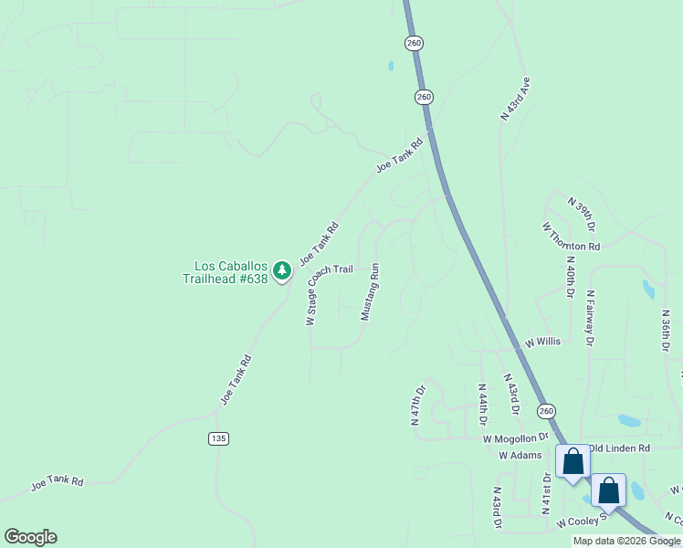 map of restaurants, bars, coffee shops, grocery stores, and more near 4801 West Stage Coach Trail in Show Low