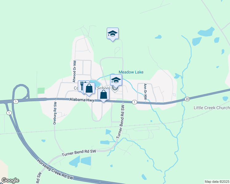 map of restaurants, bars, coffee shops, grocery stores, and more near 4454 Alabama Highway in Rome