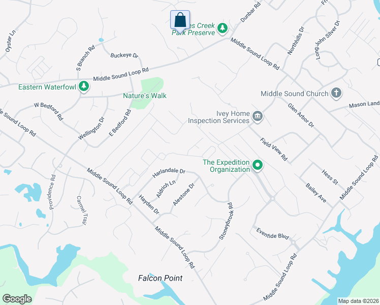 map of restaurants, bars, coffee shops, grocery stores, and more near 323 Whisper Park Drive in Wilmington