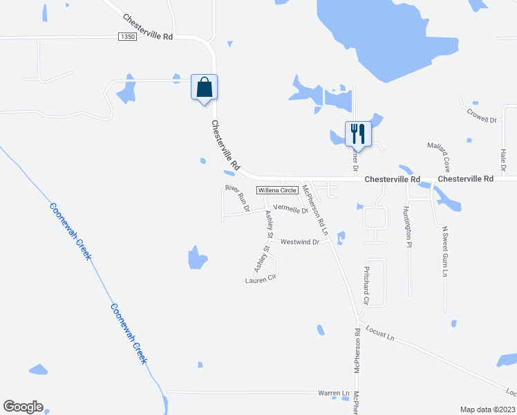 map of restaurants, bars, coffee shops, grocery stores, and more near 187 Ashley St in Tupelo