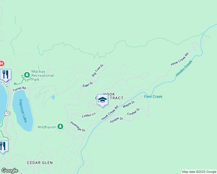 map of restaurants, bars, coffee shops, grocery stores, and more near 718 Cypress Road in Lake Arrowhead
