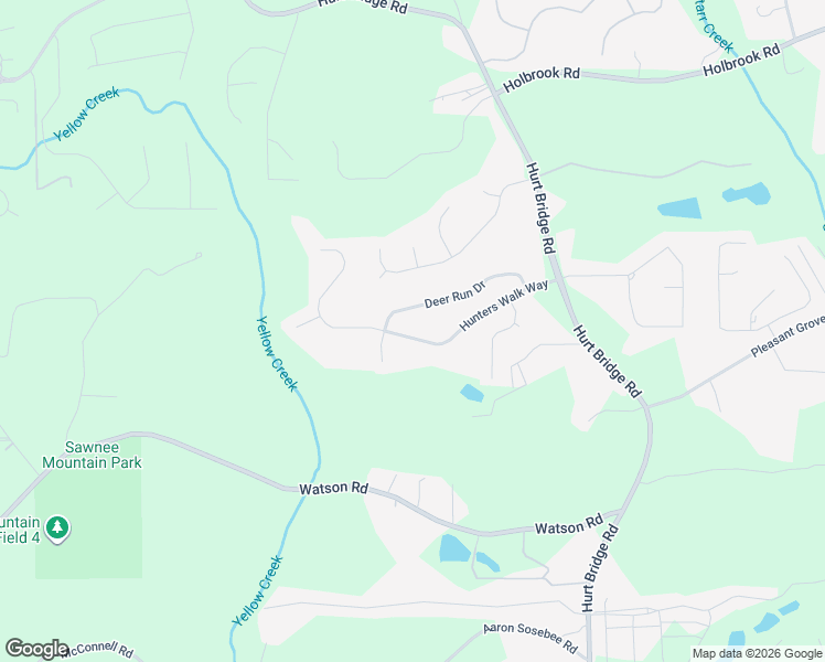 map of restaurants, bars, coffee shops, grocery stores, and more near 4090 Hunters Walk Way in Cumming