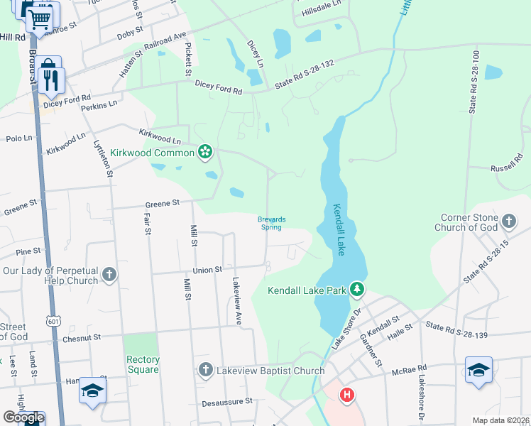 map of restaurants, bars, coffee shops, grocery stores, and more near 3 Kirkwood Lane in Camden