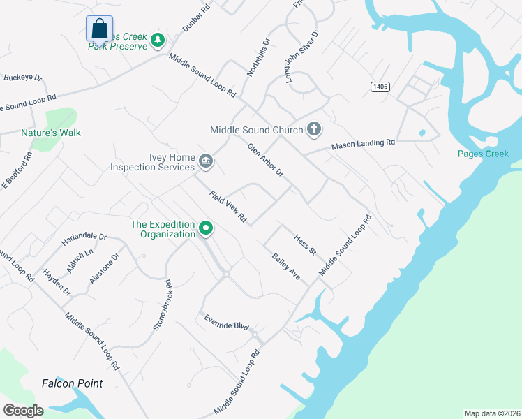 map of restaurants, bars, coffee shops, grocery stores, and more near 1709 Field View Road in Wilmington