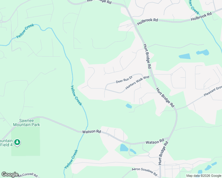 map of restaurants, bars, coffee shops, grocery stores, and more near 4110 Hunters Walk Way in Cumming