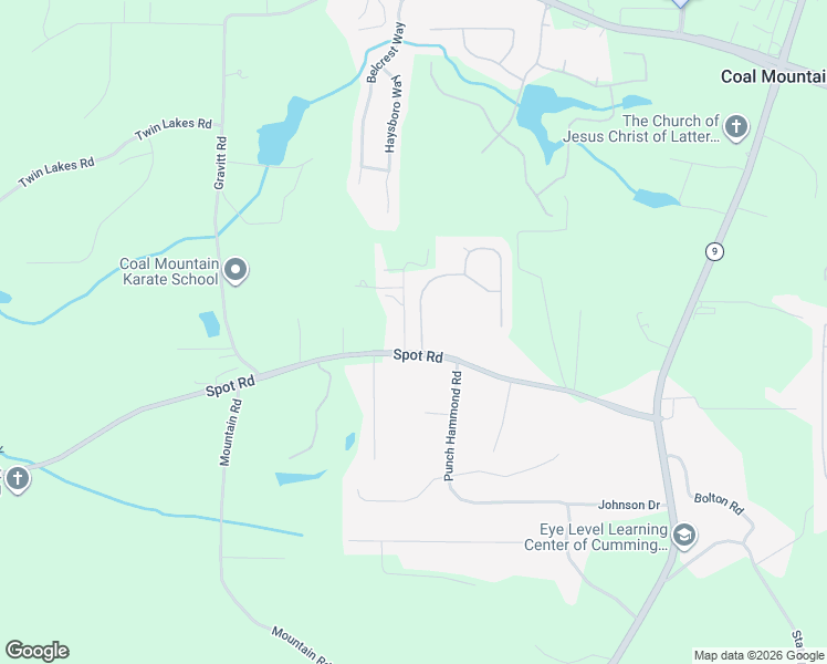 map of restaurants, bars, coffee shops, grocery stores, and more near 3075 Blackburn Drive in Cumming