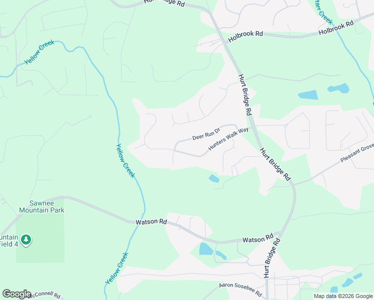 map of restaurants, bars, coffee shops, grocery stores, and more near 4090 Hunters Walk Way in Cumming