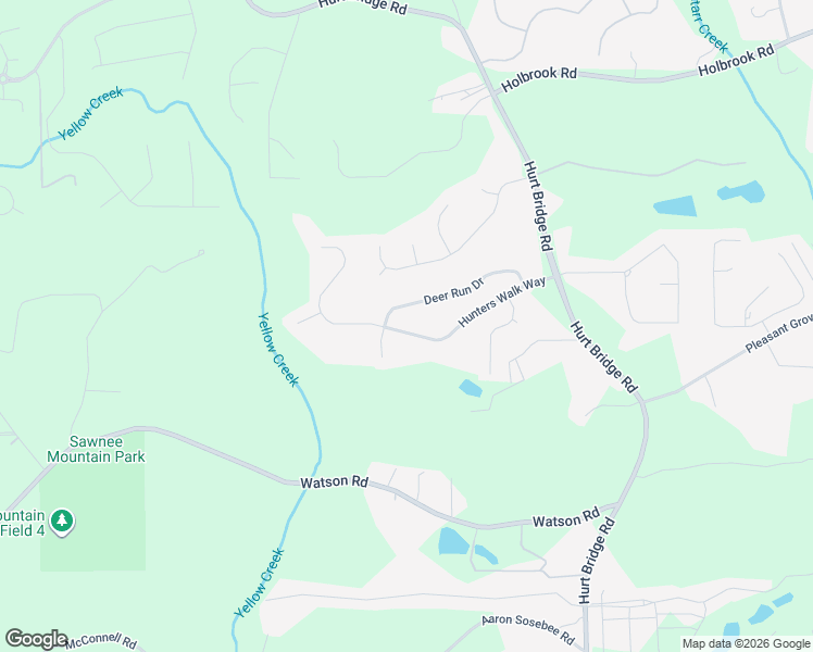 map of restaurants, bars, coffee shops, grocery stores, and more near 4110 Hunters Walk Way in Cumming