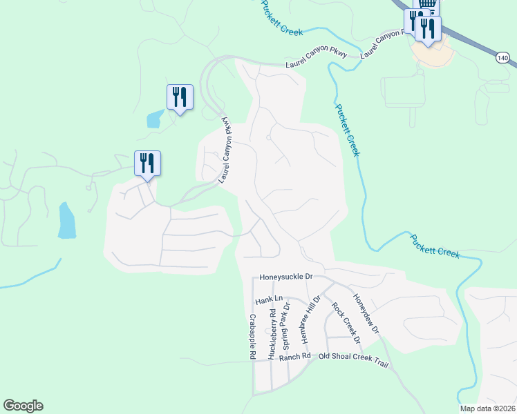 map of restaurants, bars, coffee shops, grocery stores, and more near 409 Larkspur Drive in Canton
