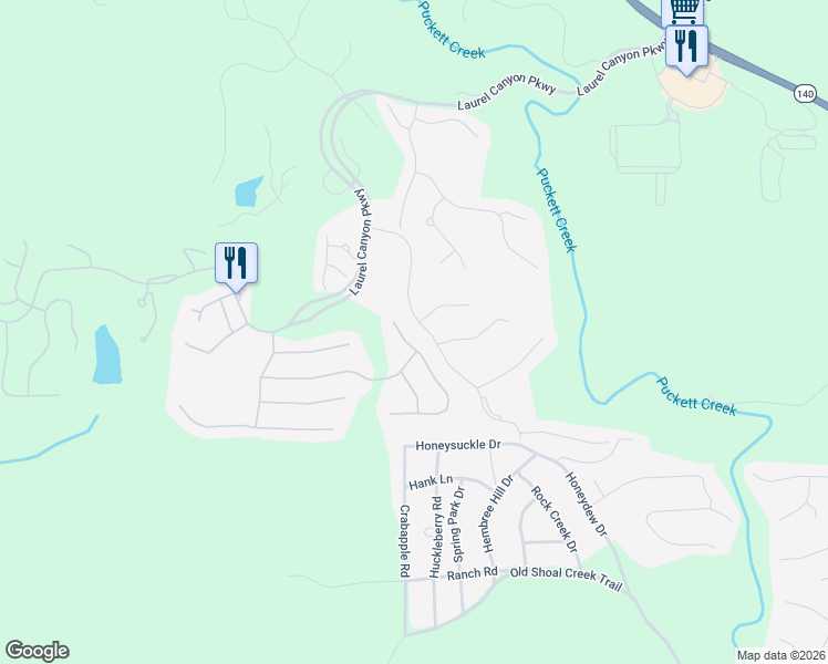 map of restaurants, bars, coffee shops, grocery stores, and more near 409 Larkspur Dr in Canton